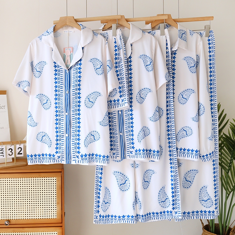 ชุดนอน Mulen (Muslin Pajamas) Silk Satin Paisley Whisper (N3190 T3190 P3190)