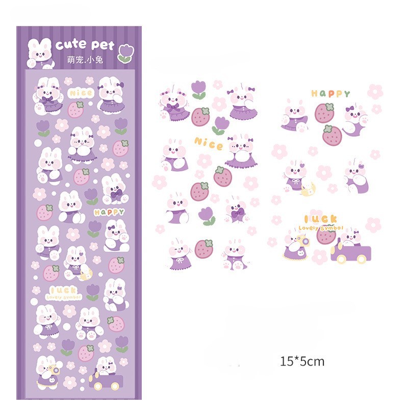 ⭐️Sticker #สติกเกอร์  DIY  #กระต่าย  #หมี หมีอวกาศ  #สมุดโน๊ต⭐️