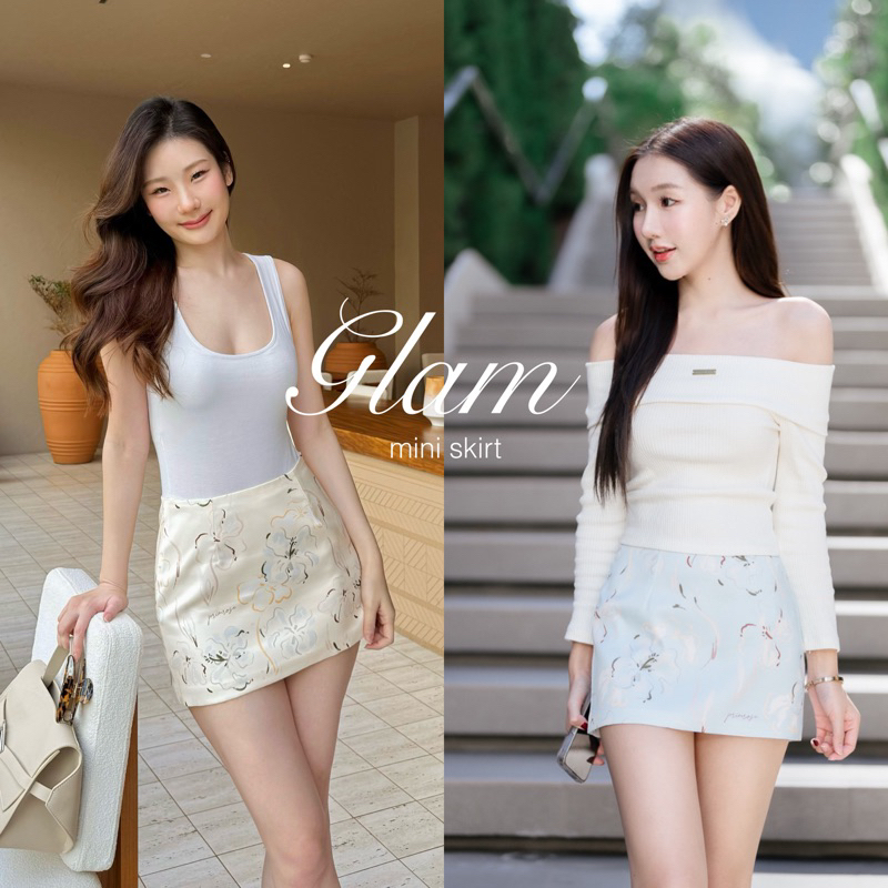 (ใช้โค้ดลด30%ลดเหลือ4xx฿)Primrose - Glam mini skirt กระโปรงมีซับในอัดกาวทั้งตัว