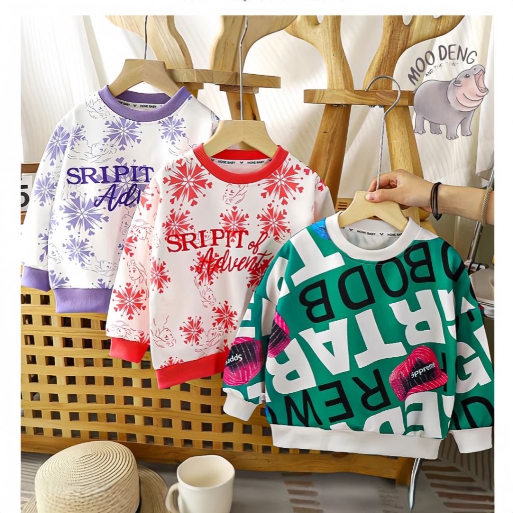MooDeng Baby ชุดกันหนาว เสื้อแขนยาวเด็กชายและเด็กหญิง