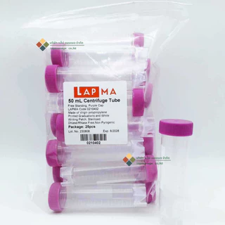 Free-standing Centrifuge Tube 50ml ,Sterile, หลอดทดลองแบบตั้งโต๊ะ ขนาด50 มล.(25 ชิ้น/แพ็ค) (หลอดเก็บเมล็ดกาแฟ)