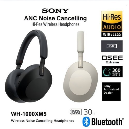 การฟังที่ดื่มด่ำ WH-1000XM5 หูฟังตัดเสียงรบกวนแบบไร้สาย หูฟังบลูทูธ หูฟังครอบหู ALL-IN-ONE Wireless Headphone