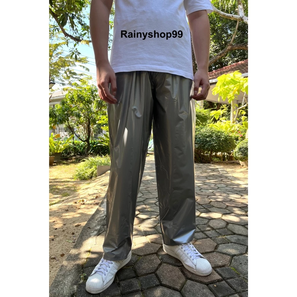 กางเกงกันฝน กันน้ำ กันเปื้อนได้ทุกชนิด 7สี ผ้ามุก PVC100%