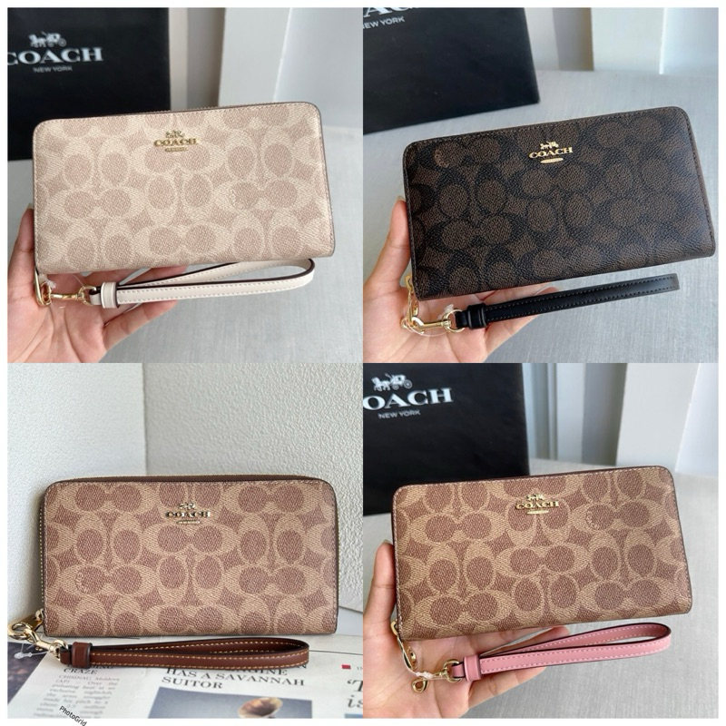 ✴️แท้ 💯% LONG ZIP AROUND WALLET IN SIGNATURE CANVAS #CW778