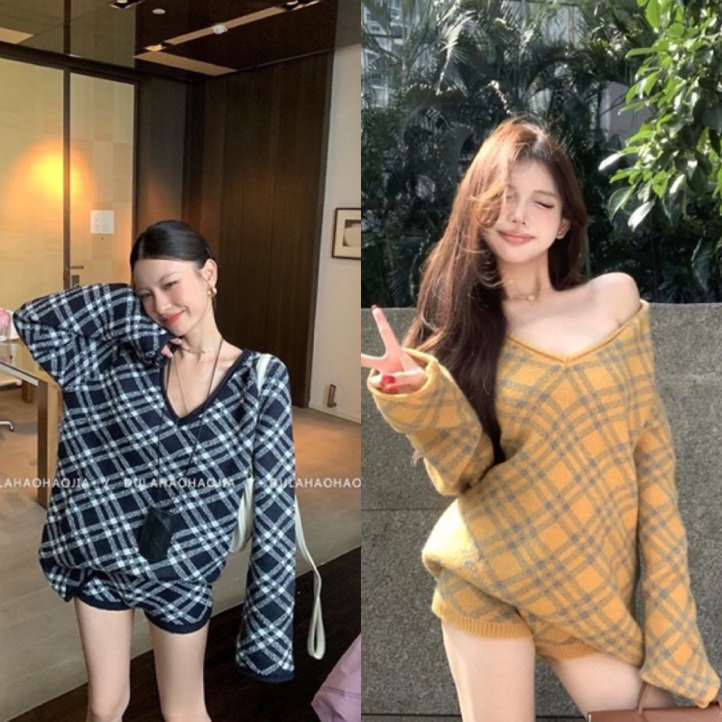 𝐌𝐀𝐘𝐔 พร้อมส่ง เซ็ตไหมพรมพรมกางเกงขาสั้นเสื้อแขนยาวMinly