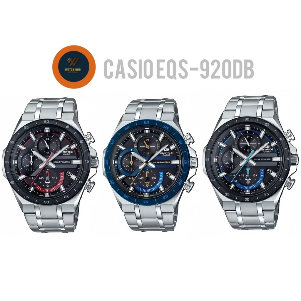 นาฬิกา Casio Edifice แท้ รุ่น EQS-920DB Chronograph(พลังงานแสงอาทิตย์)กันน้ำลึก100mของแท้100%รับประก