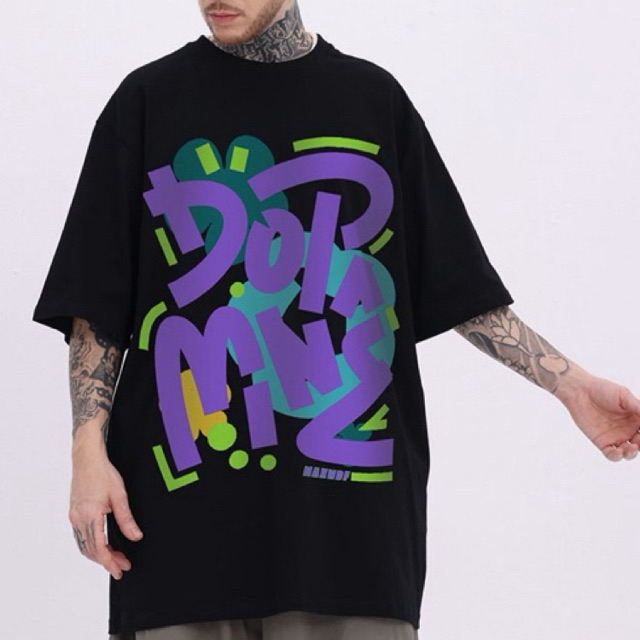 เสื้อยืดผู้ชายโอเวอร์ไซส์ dopamine ribbon