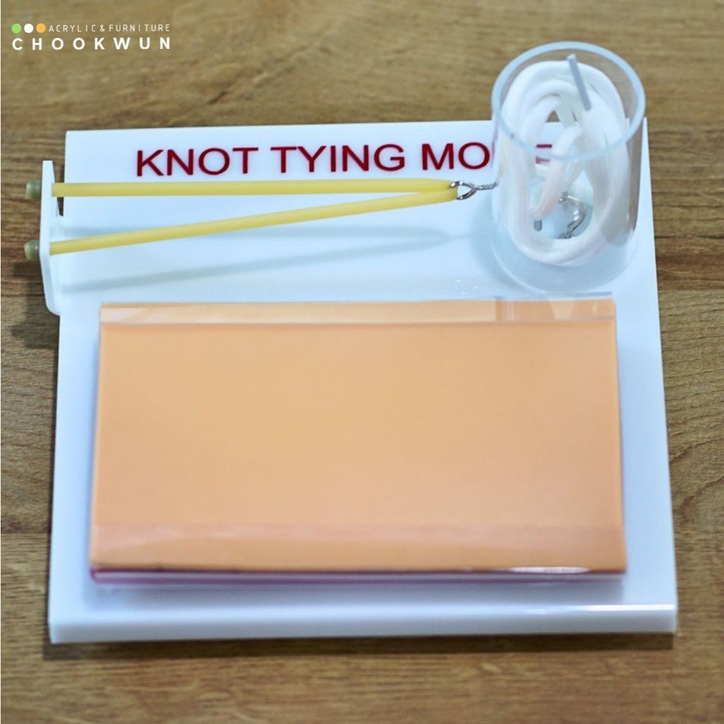 Knot Tying Model ตัวฝึกผูกปมไหมเย็บพร้อมหนังเทียมฝึกเย็บ Knot typing+skin pad