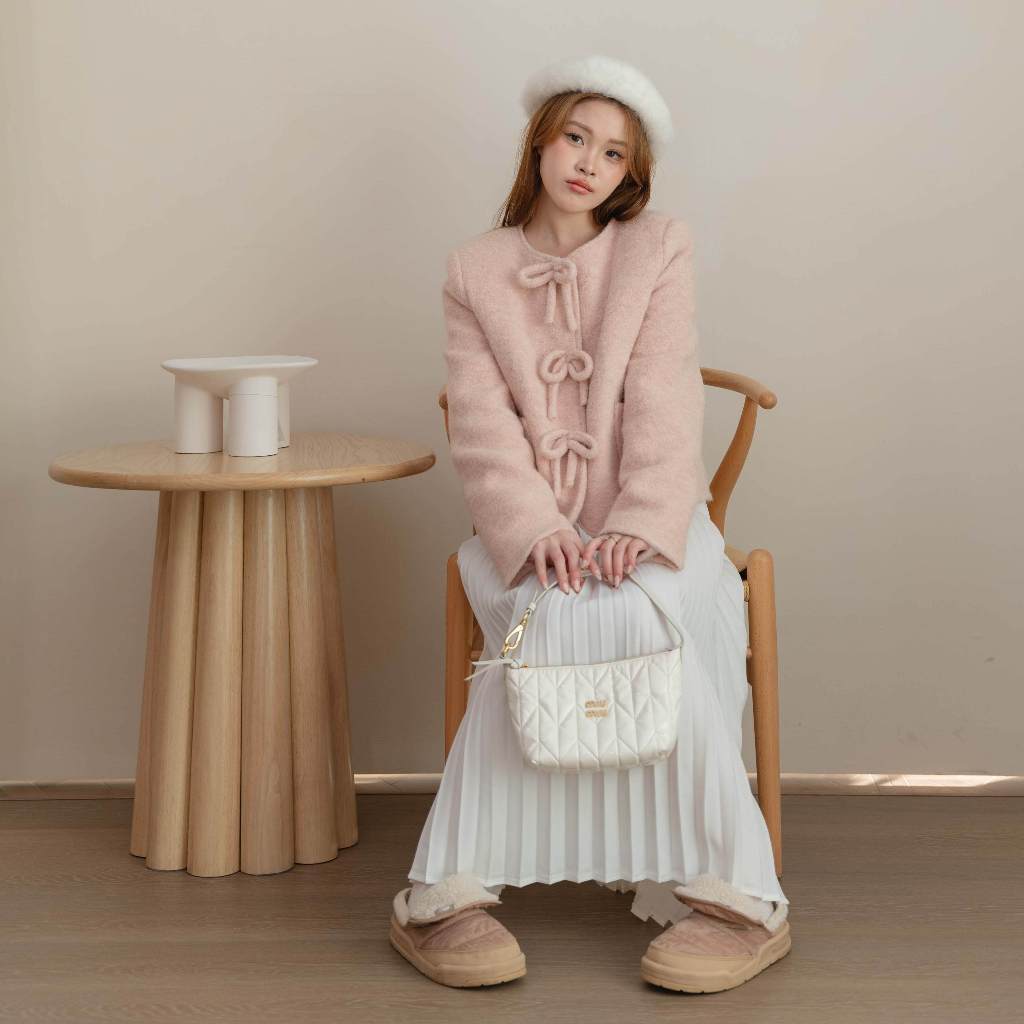 Kimmame - เสื้อ รุ่น Blair Wool Cardigan 2 สี - รอสีชมพู