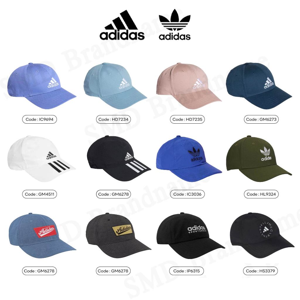 Adidas หมวกแก๊ป หมวกบัคเก็ต สินค้าแท้จากชอป 100%