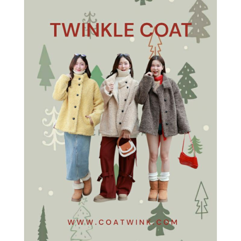 TWINKLE COAT โค้ทขนแกะเทียมสไตล์เกาหลี ด้านในกันหนาว ลุคอุ่นน่ารัก 4 สี