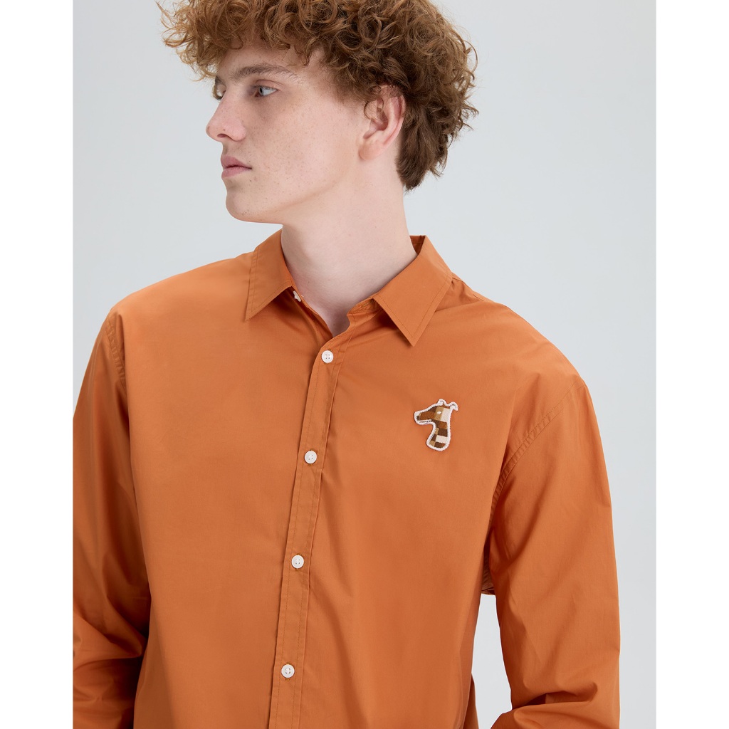 SPECIAL COTTON REGULAR SHIRT WITH LOGO EMBROIDERED