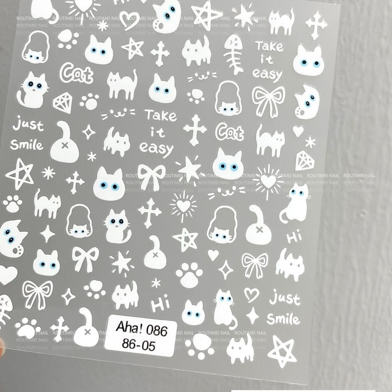 สติกเกอร์ติดเล็บลายน้องแมววิบวับแผ่นละ 9 บาท สติกเกอร์ติดเล็บลายน้องแมววิบวับแผ่นละ 9 บาท
