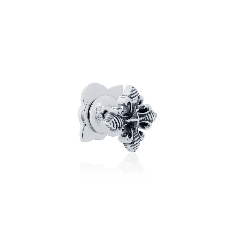 AKE AKE Swirling Cross Earring ต่างหูก้านเงินแท้ 925 กางเขนศักสิทธิ์ ลงดำขับลาย จำหน่าย/ชิ้น/ข้าง