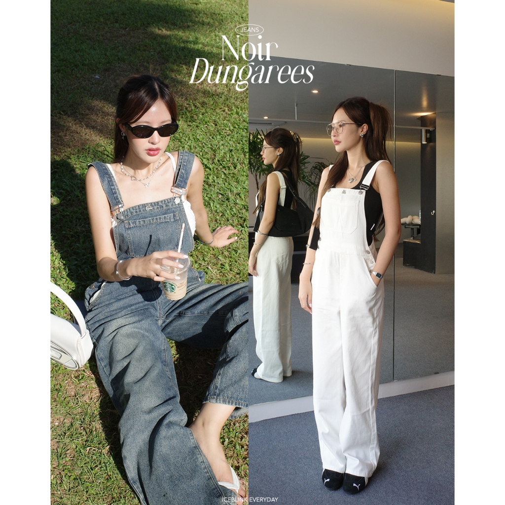 ICEBLINK l Noir Dungarees เอี๊ยมยีนส์ขายาว