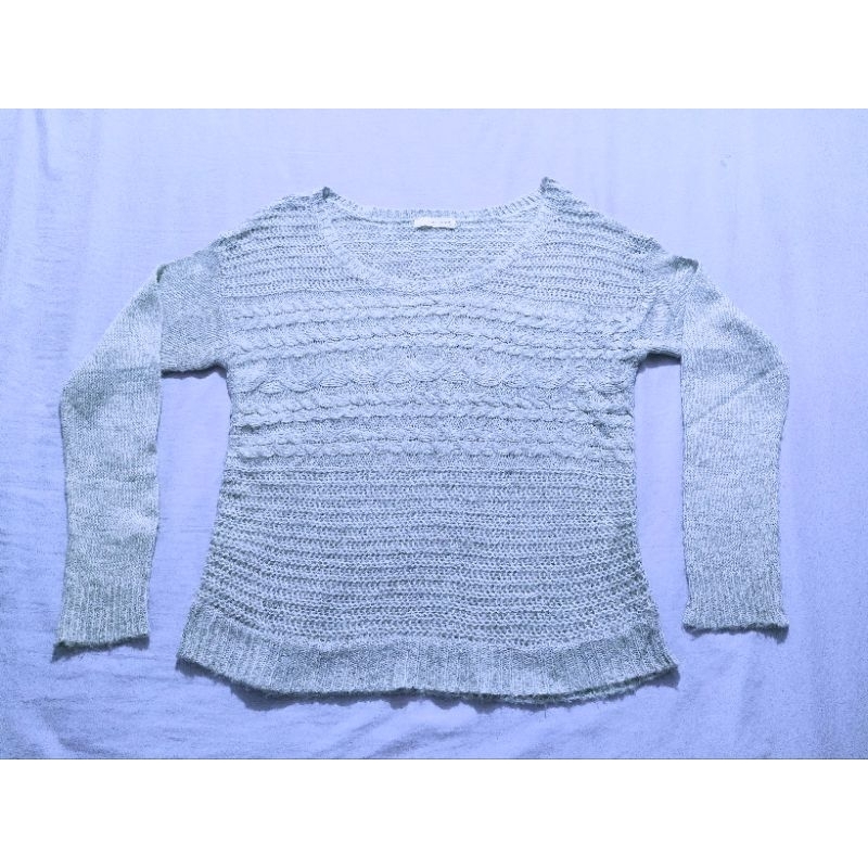 เสื้อกันหนาวไหมพรมสีเทา อก 47" แบรนด์ as know as pinky