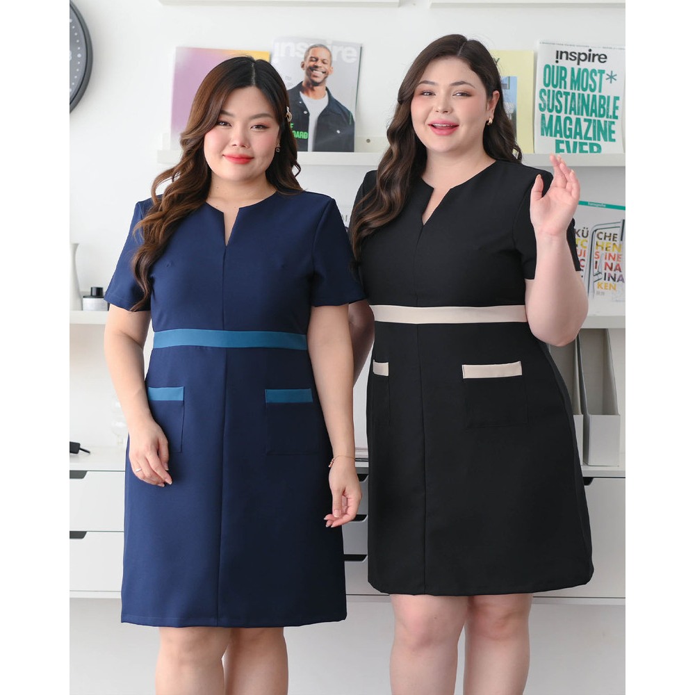 (XL-3XL) CRAYONBRAND - ชุดเดรส รุ่น Vanisa dress (ผ้าใหม่)
