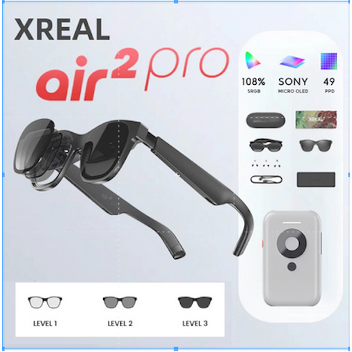 XREAL Air 2 PRO แว่นตา AR มาพร้อมปรับแว่นดำหรือใส 3ระดับ + XREAL BEAM [มิอสองสภาพใหม่]