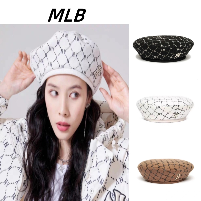 MLB หมวกเบเรต์ Dia Monogram Unisex Beret หมวกMLB รุ่นใหม่ ของแท้💯%