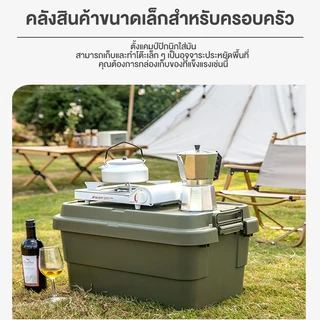 SkyWing พร้อมส่ง กล่องตั้งแคมป์ กล่องอเนคประสงค์ 50-70L กล่องพับได้พร้อมฝาไม้ ความจุขนาดใหญ่ ออกแบบด้ามจับให้พกพาสะดวก
