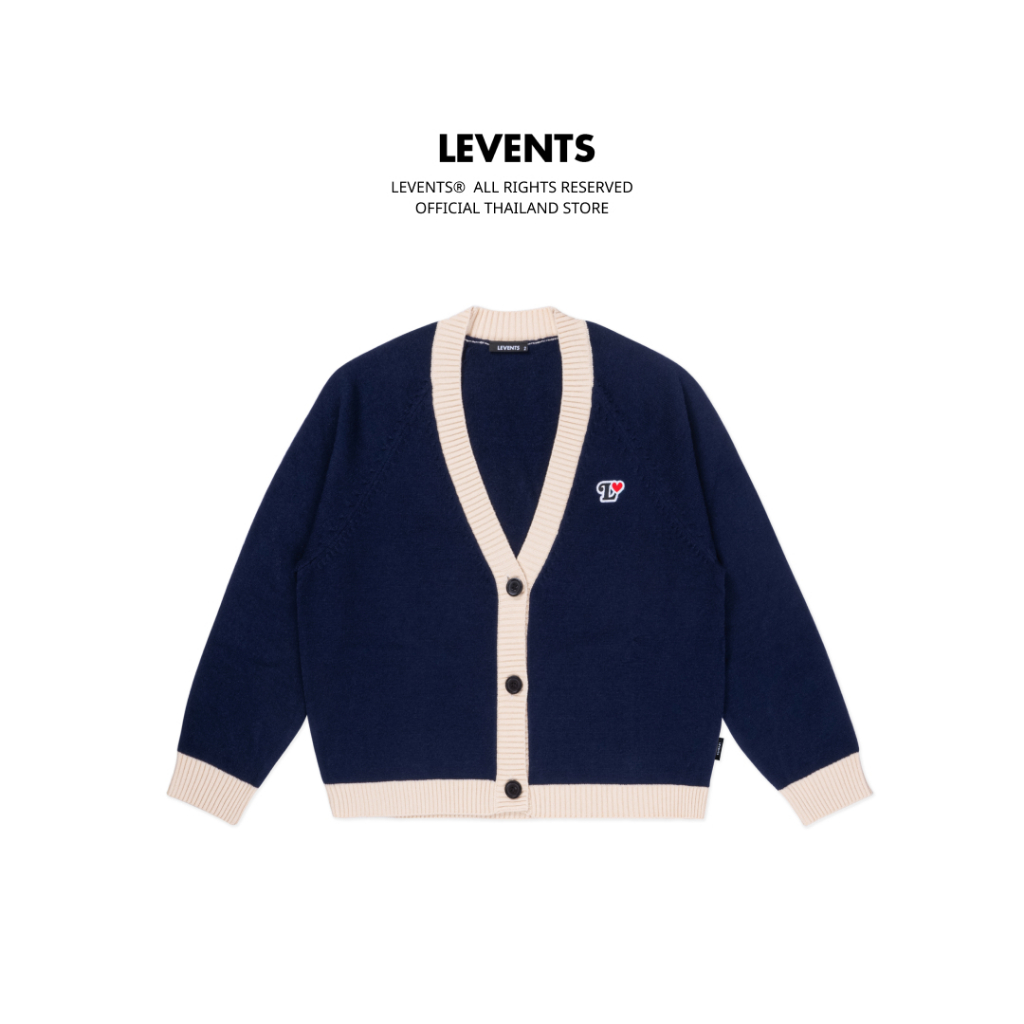 Levents® Heart Line Knit Cardigan เสื้อคาร์ดิแกน แขนยาว มีกระดุม ผ้าหนา ยับยาก