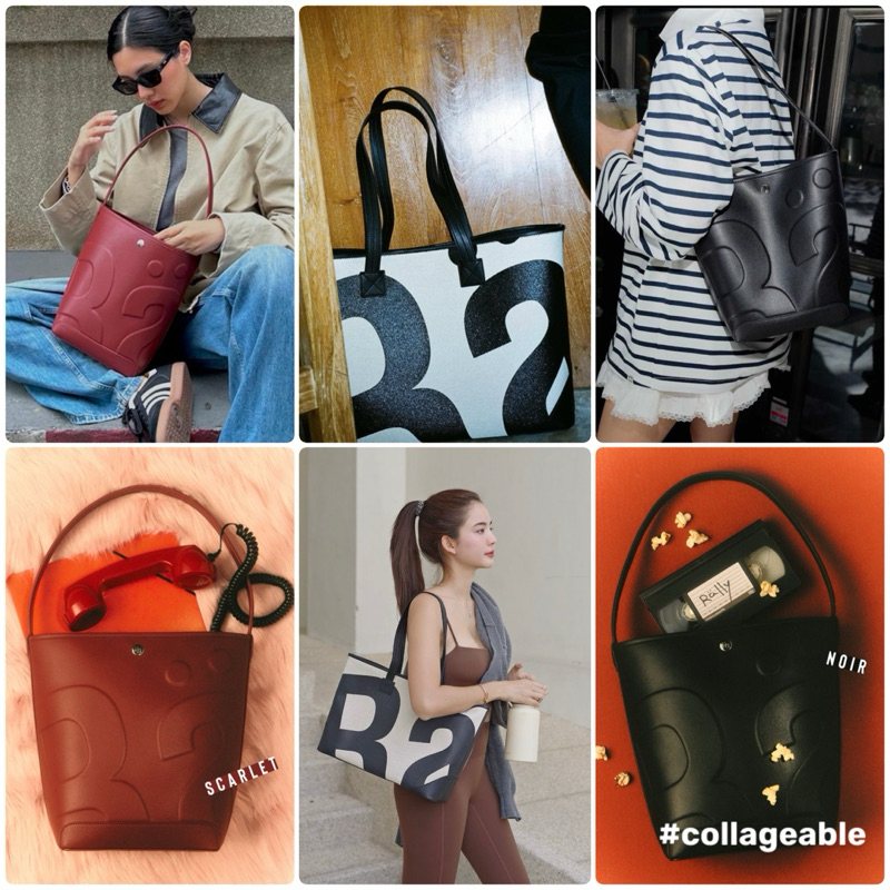 (ใช้โค้ดลดเหลือ 3,160-3,480฿ )พร้อมส่ง New Rally Movement,Tote Bag Rally the bag whisper noir scarlet ของแท้100% สีดำ