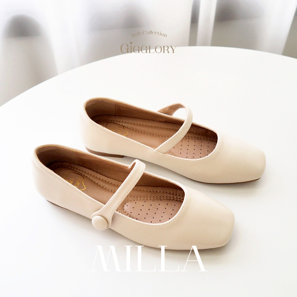 💘 Gigglory Milla ♡ รองเท้าคัทชูหัวตัด มีสายคาด สไตล์แมรี่เจน