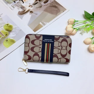 DD064#กระเป๋าสตางค์ราคาถูกกระเป๋าสตางค์ใบกลางมีช่วงใส่บัตรงทั้งหมด4ช่อง 📌วัดสุด:หนังPU รุ่นใหม่มีสายคล้องมือทุกใบค่ะ
