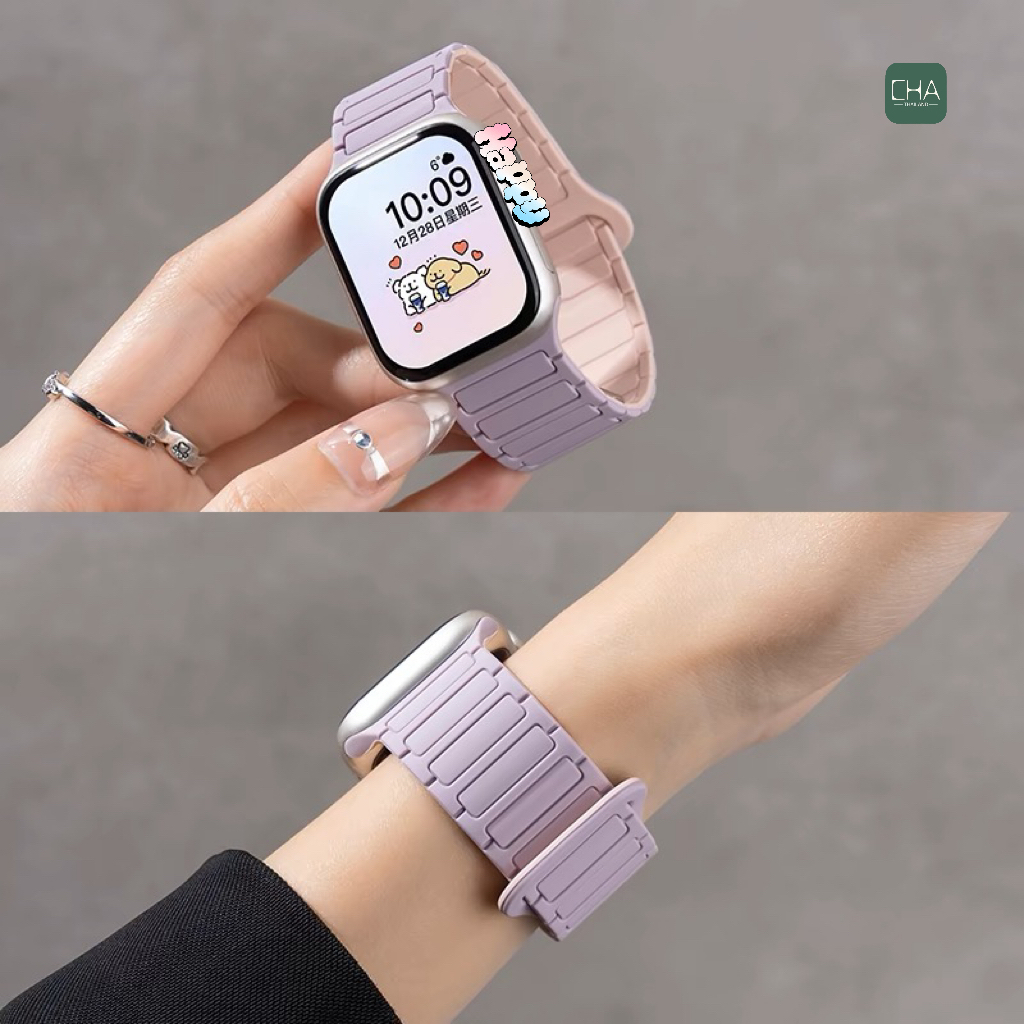 สาย smart watch 40/44/45/41/46มม สายนาฬิกา for watch11 10 9 8 ultra 7 6 5 4 นิ่ม เเบบเเม่เหล็ก สําหรับแอปเปิ้ลวอช A-star