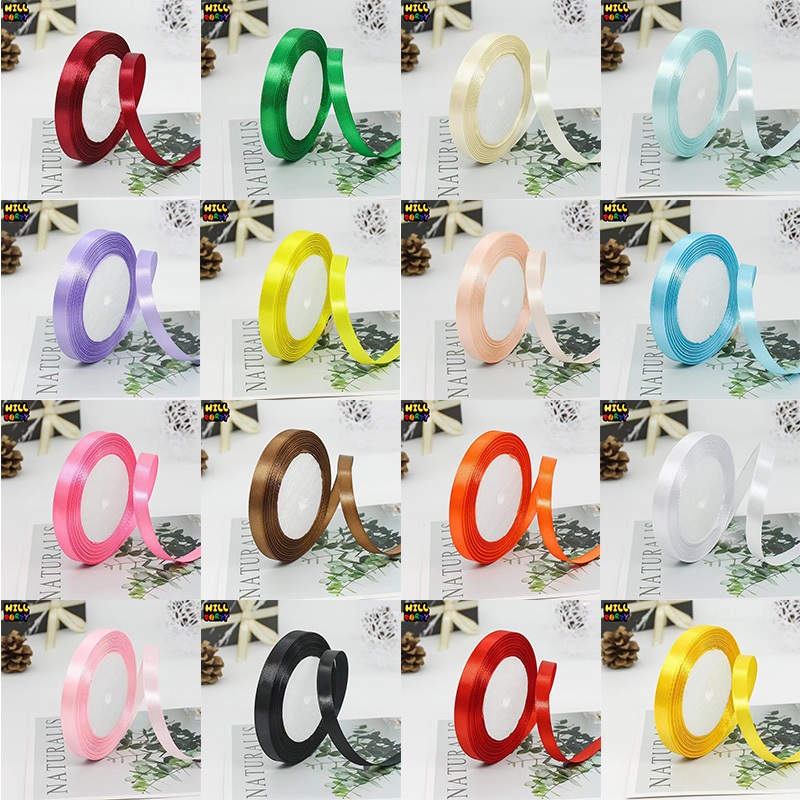 ริบบิ้นผ้าซาติน 1.0 ยาว 22 หลา/ม้วน บรรจุของขวัญคริสต์มาสตกแต่ง Diy ริบบิ้นม้วนผ้า