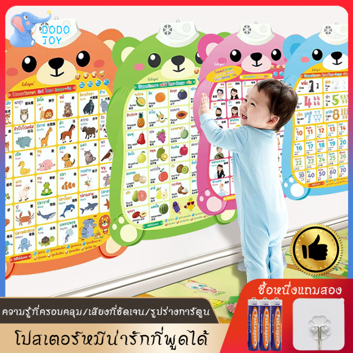 โปสเตอร์พูดได้ 3 ภาษา ของเล่นเสริมพัฒนาการเด็ก 2 ขวบ abc มี เสียง คำศัพท์ภาษาอังกฤษเด็ก ภาษาไทยอนุบาล1 กไก่ ติดผนัง สัตว