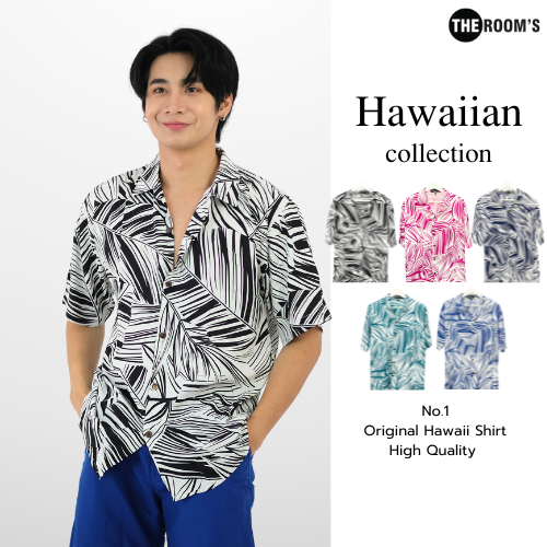 THE ROOM'S - เดอะรูม เสื้อฮาวาย โคตรนุ่ม แขนสั้น ไม่ต้องรีด เสื้อยับยาก ผ้าดีมาก ลาย Abstract