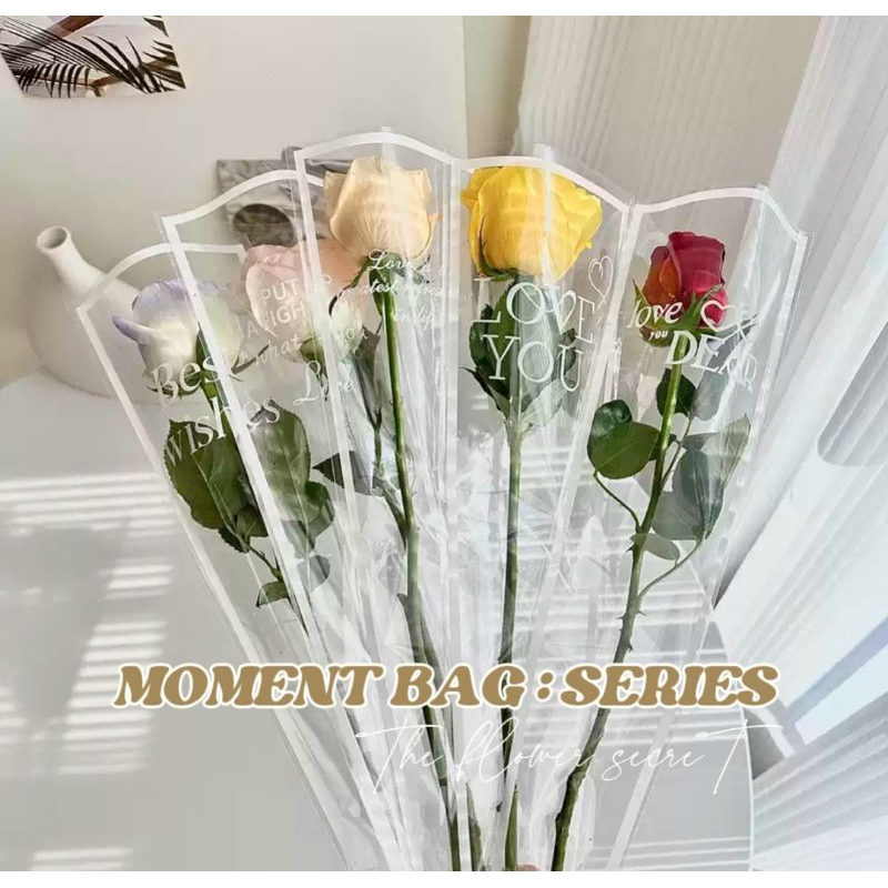 [พร้อมส่งในไทย] ซองใส่ดอกไม้ : MoMENT CoMMENT (◍•ᴗ•◍) มินิมอล ข้อความ ▫ >