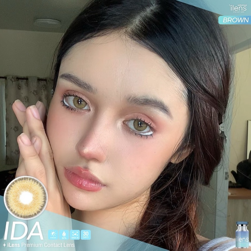 คอนแทคเลนส์สายฝอ ida brown ilens สีน้ำตาลนัวสวย