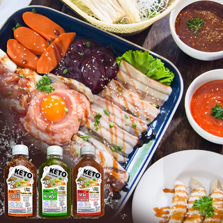 KETO น้ำจิ้มสุกี้ คีโต คลีน 🥢 หอมงา เข้มข้น สูตรสุขภาพ ไม่มีแป้ง ไม่มีน้ำตาล ลดโซเดียม 40% | ตาแป๊ะ คีโต