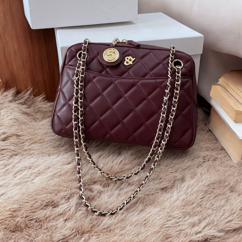 Violet 25cm กระเป๋าหนังแกะ แบรนด์Lovera