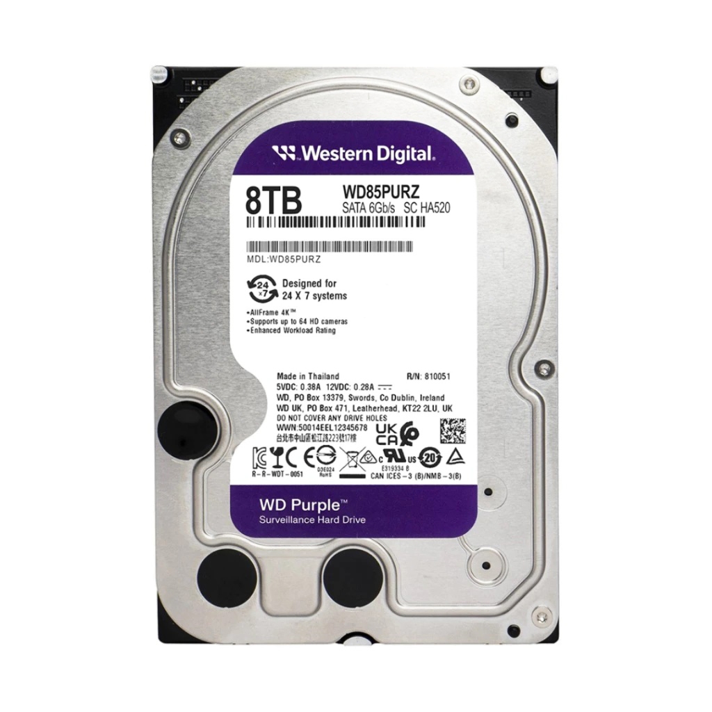 WD Purple 3.5" HDD CCTV (สีม่วง) 6 / 8 / 10 /12TB - WD63PURZ / WD85PURZ / WD101PURP / WD121PURZ