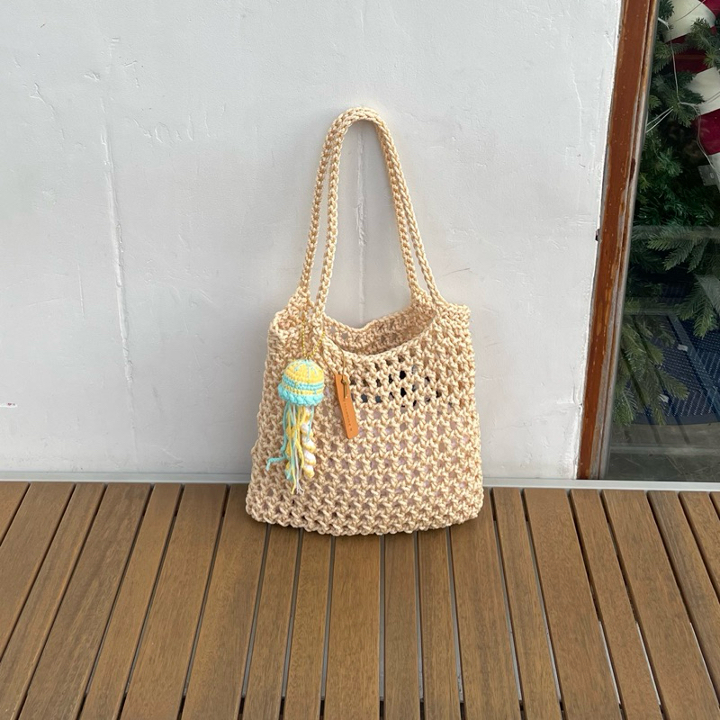 TOLE BAG 💜💜กระเป๋าถัก เชือกเส้นใหญ่ 🧶🧵🪡