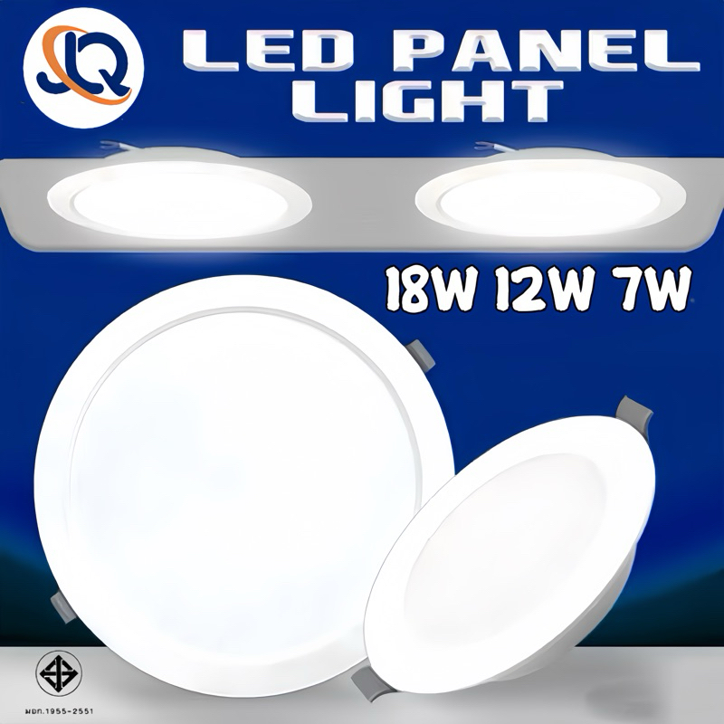ไฟฝังฝ้าLED โคมไฟดาวน์ไลท์ ทรงกลม ไฟพาแนล 18W 12W 7W LED PANEL LIGHT โคมไฟ