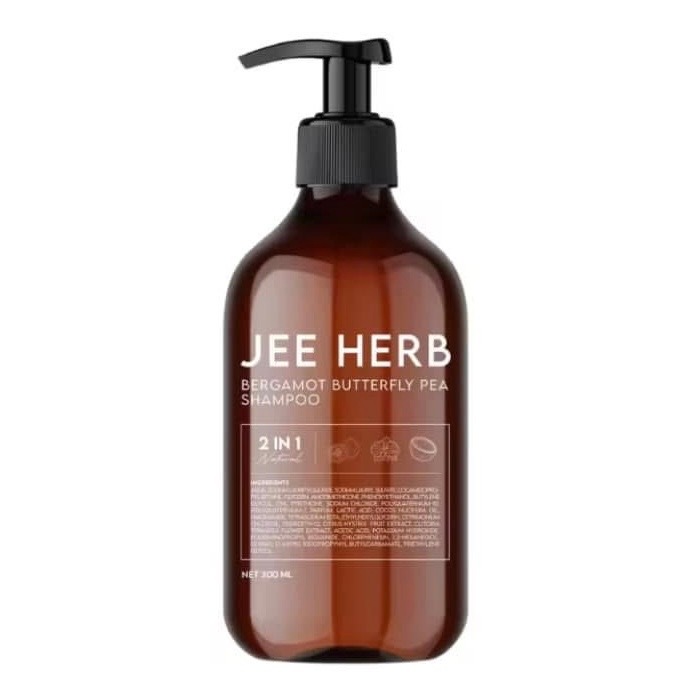 แชมพูจีเฮิร์บ มะกรูดอัญชัน JEE HERB BERGAMOT BUTTERFLY PEA SHAMPOO ( 1ขวด )