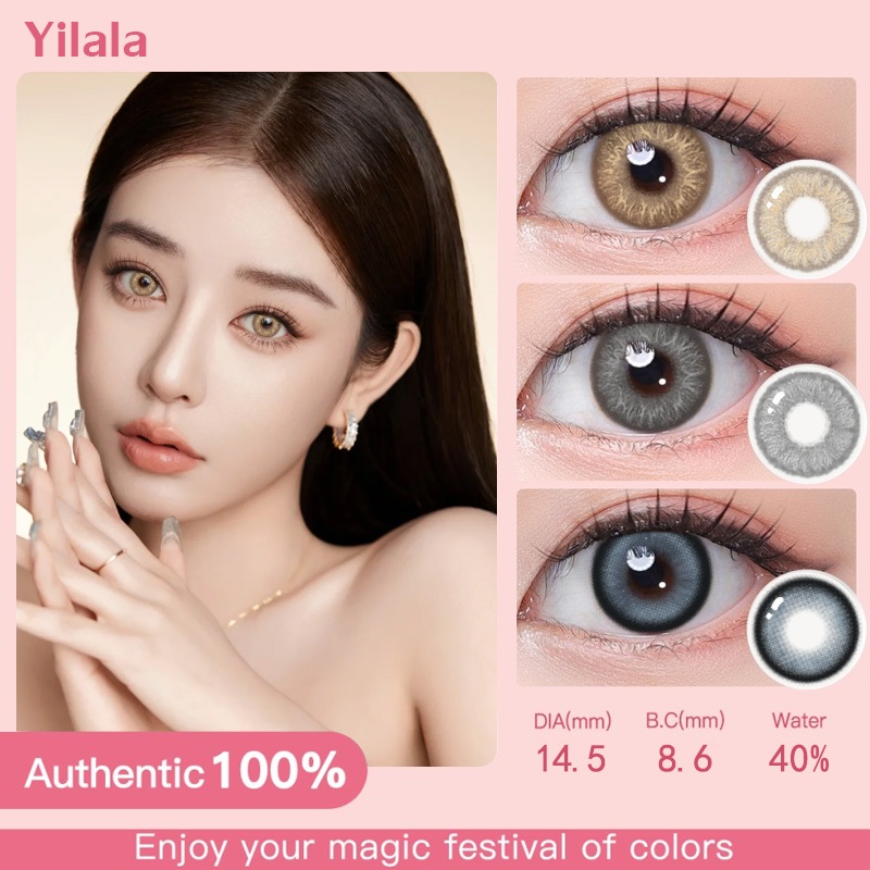New kitty series คอนแทคเลนส์สี 14.5MM คิตตี้สีเทา คิตตี้สีน้ำตาล-น้ำเงินเทา