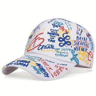 อินเทรนด์รูปแบบ Graffiti เบสบอลหมวกสีดำสีขาว Trucker หมวกสำหรับผู้ชายผู้หญิงฤดูร้อนตกปลา Snapback หมวกผ้าฝ้ายเบสบอลหมวก