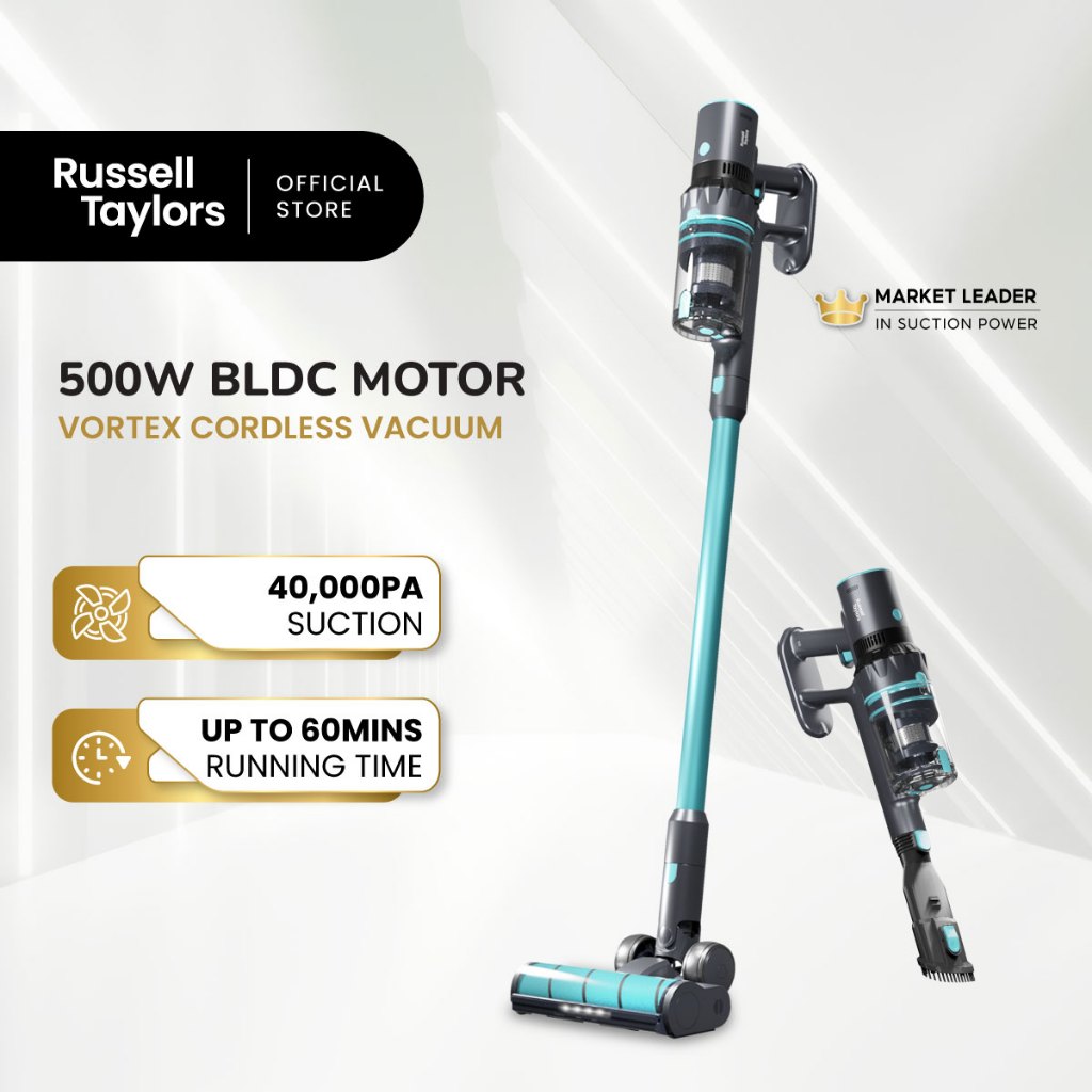 Russell Taylors Vortex 40kPa เครื่องดูดฝุ่นไร้สาย Cordless Vacuum Cleaner มอเตอร์ BLDC 500 วัตต์
