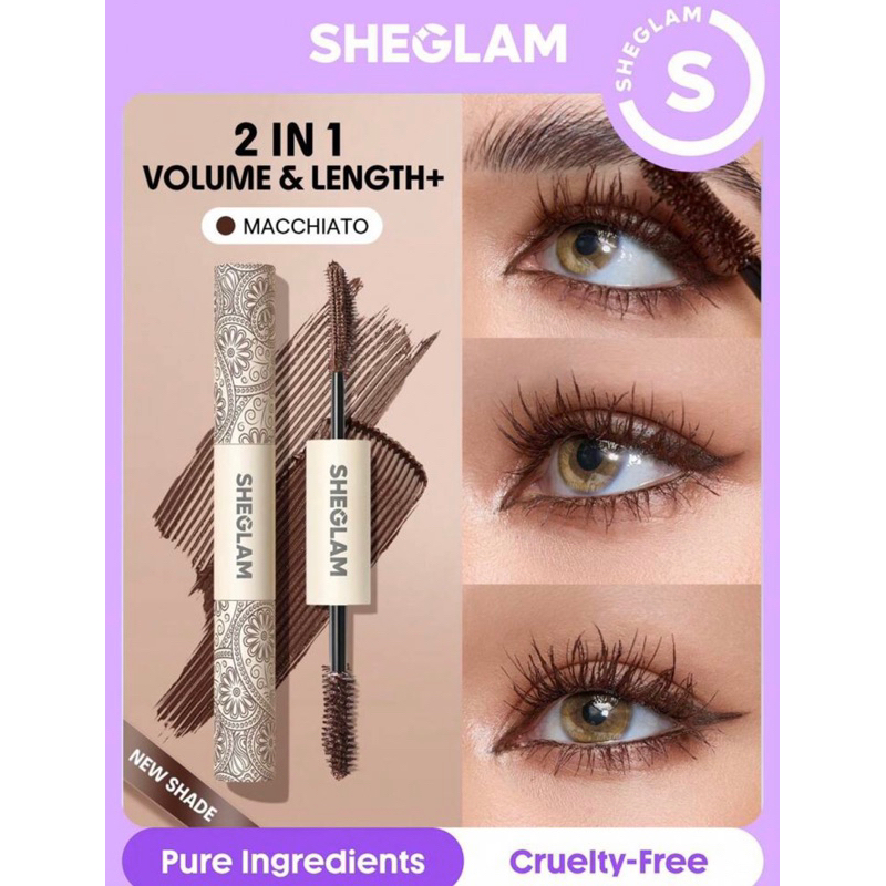 Sheglam Mascara มาสคาร่า 2หัว สีใหม่ รุ่นใหม่ สวยมากก Burgundy&Blue ติดทน กันน้ำ ขนตา งอน ยาวหนา!!!!