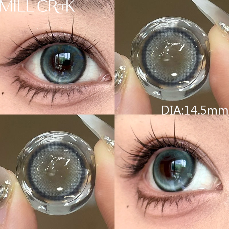 MILL CREEK คอนแทคเลนส์ สีน้ำเงิน Ice sea salt14.5mm 0.00~-8.00องศา 12 เดือน ใส่สบาย คอนแทคเลนส