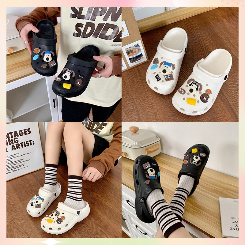 GFShop NEW รองเท้าแตะหัวโตแฟชั่น ดีไซน์เรียบง่ายใส่ดีมีหลายสี วัสดุยางนิ่มเบา มีตัวติดแถมให้ในชุด ปกติไซซ์ผู้ชายจะไม่มีท