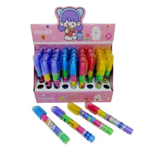 🔥แพ็ค 36 ชิ้น (006) สุ่มลายแพ็คเก็จ🔥 ยางลบต่อไส้แฟนซีลายการ์ตูน ยางลบดินสอเปลี่ยนไส้  น่ารัก สีสวยน่าใช้