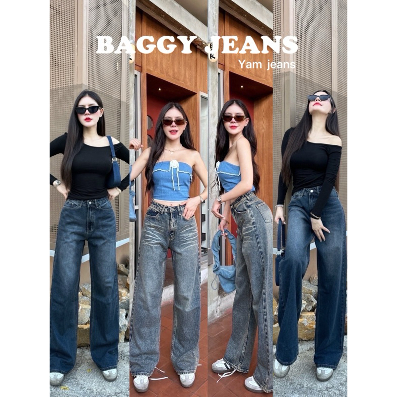 กางเกงเบกกี้ยีนส์ ป้าย YAM’’s jeans