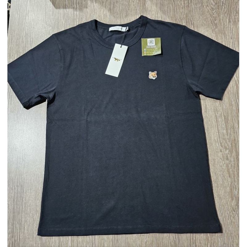 New Maison kitsune tee เสื้อยืด fox head ดำ มือ1 ของแท้💯