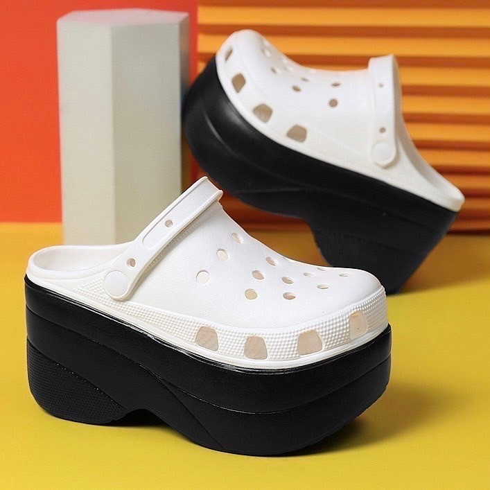 MJ901 รองเท้าหัวโต สูง10Cm. วัสดุยาง eva ใส่ได้2แบบ